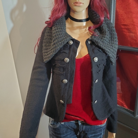 Guess by Marciano Jackets & Blazers - Guess by Marciano Y2K Wool Marching Band Jacket w Large Knit Collar